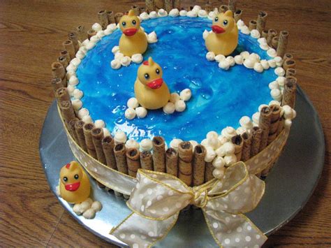 For other baby shower, baptism or first communion favors and cake toppers visit our shop. Rubber Ducky In The Tub Baby Shower Cake - CakeCentral.com
