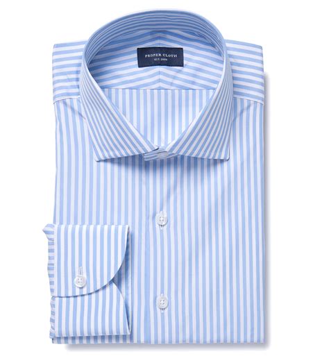 For tailored striped business shirts we recommend pinstripe, hairline stripe, or dress stripes on a white or blue background. Thomas Mason Light Blue End-on-End Stripe Dress Shirt by ...