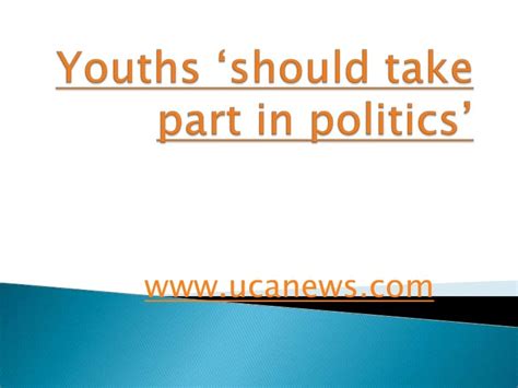Youths ‘should Take Part In Politics