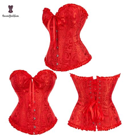 body shapewear costumes sexy lingerie women pleated corset lace trimmed corsets and bustiers