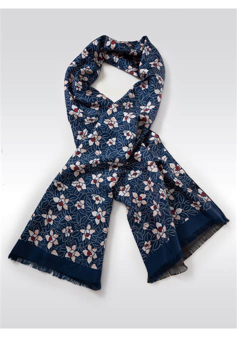 Oversized Silk Scarf With Japanese Floral Print Cheap
