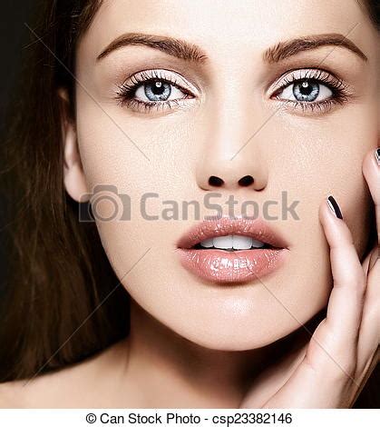 High Fashion Look Glamor Closeup Beauty Portrait Of Beautiful Caucasian