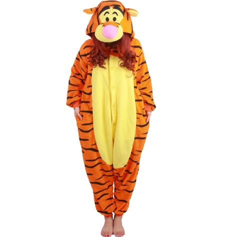 Winnie The Pooh Tigger Costume Onesie Pajamas For Adult And Teens Animal