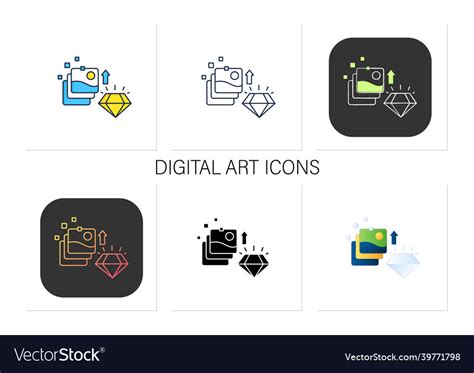 Digital Art Icons Set Royalty Free Vector Image