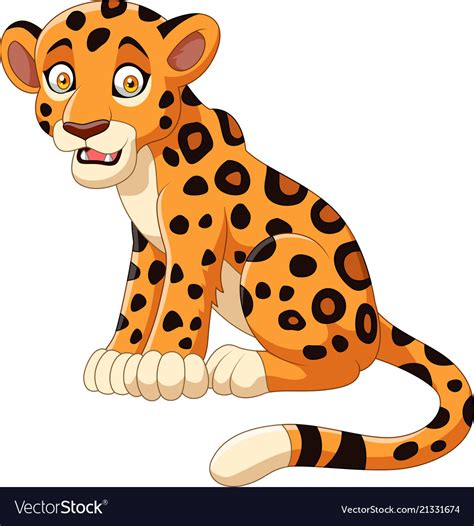 Cartoon Leopard Isolated On White Background Vector Image