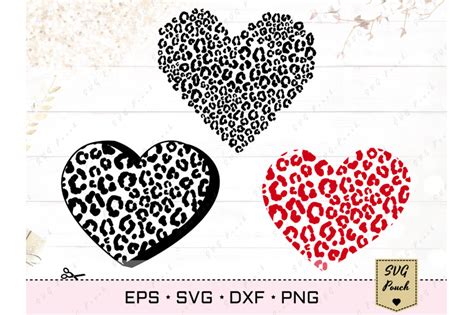 Leopard Heart Cut File Svg Set By Svgpouch
