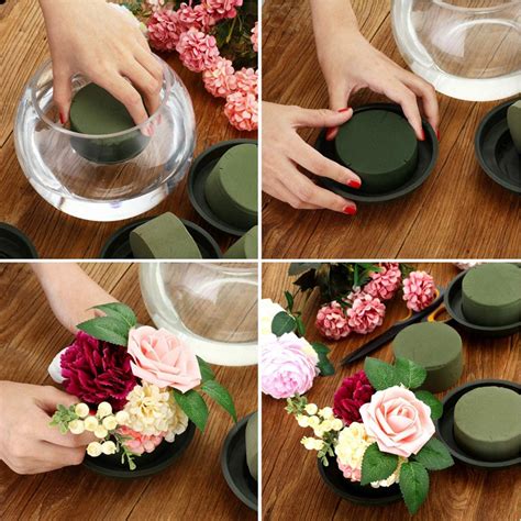 2x12pcsset Diy Flower Arrangement Kit Green Round Wet Floral Foam