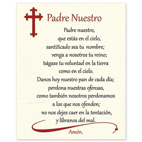 Lords Prayer In Spanish Printable