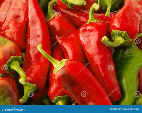 Two Chili Peppers Isolated On White Background Hot Ripen Chili Peppers
