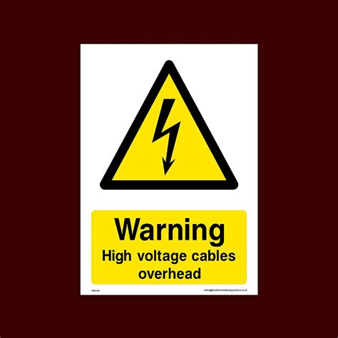 Warning High Voltage Cables Overhead Plastic Sign Weh42 Electric