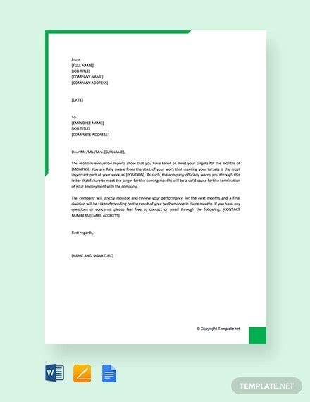 Dear pam, sorry that i haven't written for ages, but i've been very busy studying i'm writing because i'd really like your advice about a problem i have. 10+ Performance Warning Letter Template - 7+ Free Word, PDF Format Download! | Free & Premium ...
