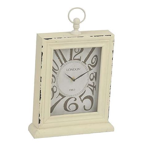 Distressed White Rectangular Tabletop Clock Kirklands Clock