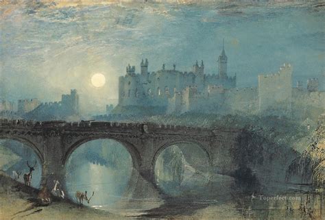 Alnwick Castle Northumberland Turner Painting In Oil For Sale