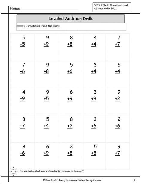 2nd Grade Math Drill Worksheets