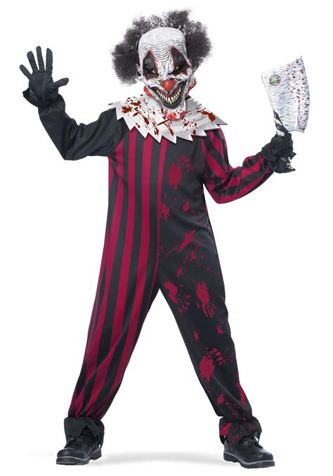 Boys Halloween Crazy Clown Costume Kids Pennywise Fancy Dress Horror