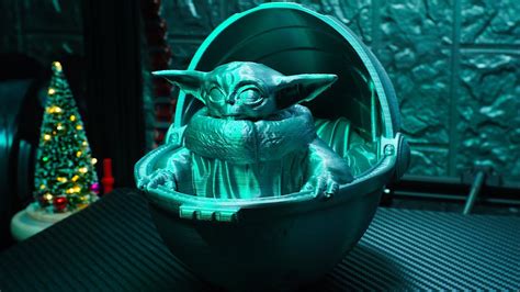 Baby Yoda Grogu In Carrier 3d Print Starwars Support Free Remix Model