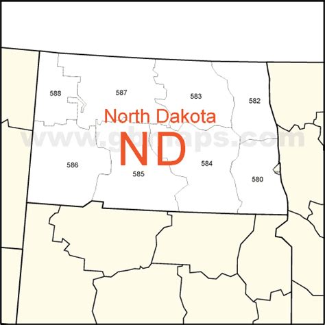 north dakota zip code map