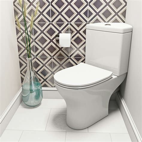 Compact Round Corner Close Coupled Toilet With Slimline Soft Close