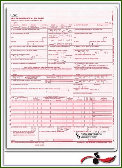 Hcfa 1500 Claim Form Printable Form Resume Examples