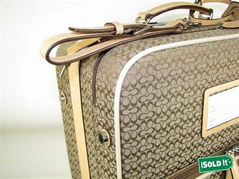 Coach Khakitan Signature Carry On Travel Rolling Luggage Suitcase