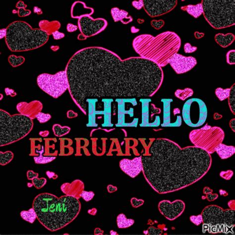 Pink And Black Hearts Hello February  Pictures Photos And Images