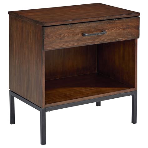 Rustic industrial nightstand of crates (via shelterness) 4 of 9. Magnolia Home by Joanna Gaines Industrial Square Profile Nightstand with Open Cubby | Darvin ...