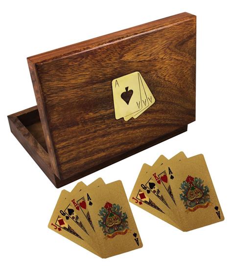 It's a silicone sleeve with a. Handcrafted Wooden Playing Card Holder Box - 2 Decks of Dollar Gold Plated Playing Cards - Buy ...