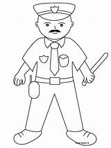 Coloring Police Officer Printable Boys Bright Colors Favorite sketch template