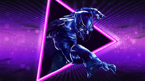 Download Black Panther In Purple Hue Wallpaper