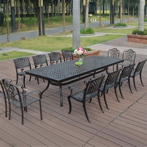 13 Piece Cast Aluminum Patio Furniture Garden Furniture Outdoor