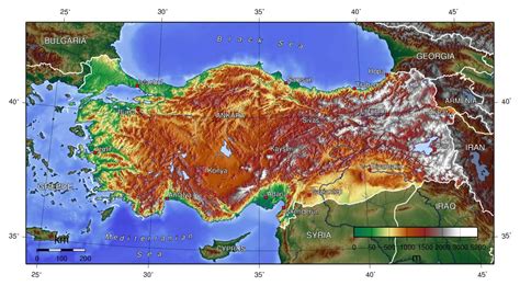 Mapa Topograficzna Turcji Worldmappl