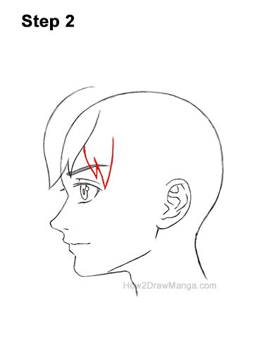 Collection of drawing ideas, how to draw tutorials. How to Draw a Manga Boy with Shaggy Hair (Side View ...