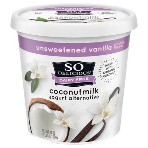 So Delicious Unsweetened Vanilla Dairy Free Coconutmilk Yogurt Tub 24
