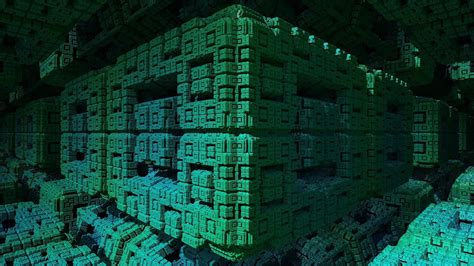 Abstract Fractal 4k Menger Sponge Megastructure 8k Wallpaper