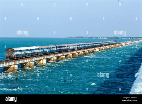 Pamban Bridge Is A Railway Bridge Which Connects The Town Hi Res Stock
