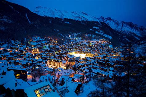 Zermatt Snow Alps Landscape Lights Mountains Switzerland
