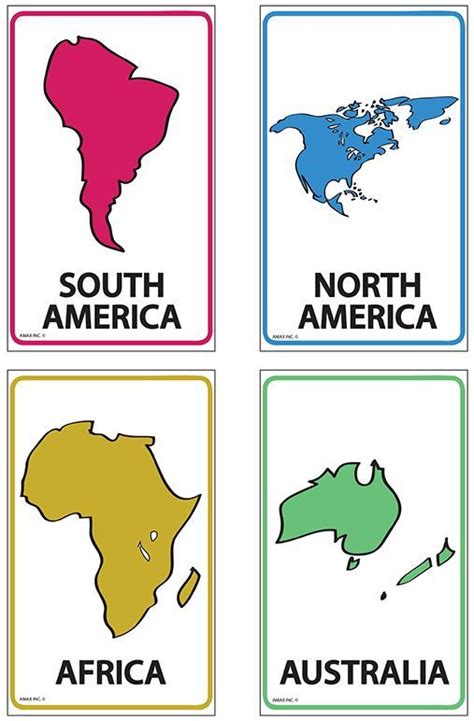 “printable 7 Continent Flashcards”的图片搜索结果 Geography For Kids