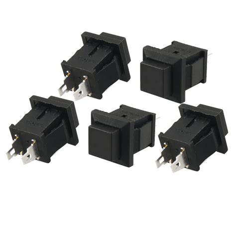 Uxcell 5 Pcs Ac 125v 1a Spst Momentary Black Push Button Switch