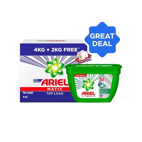 ariel top load matic detergent powder buy 4 kg get 2 kg free ariel matic 4 in 1 detergent