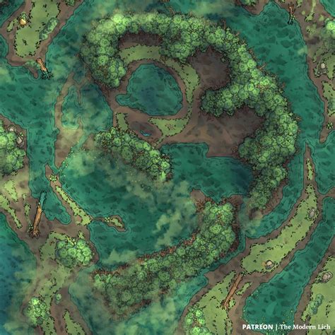 Swamp Den 36x36 Battlemap Oc Battlemaps Dnd World Map Dungeon