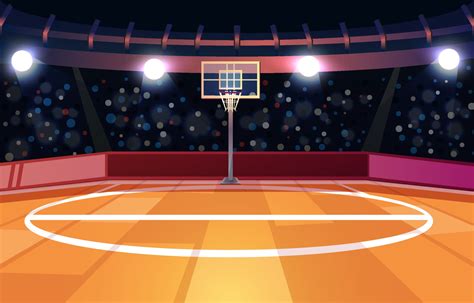 Basketball Court With Spectator And Lights 3107678 Vector Art At Vecteezy