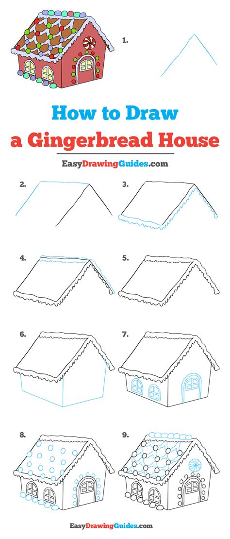 How To Draw A Gingerbread House Really Easy Drawing Tutorial