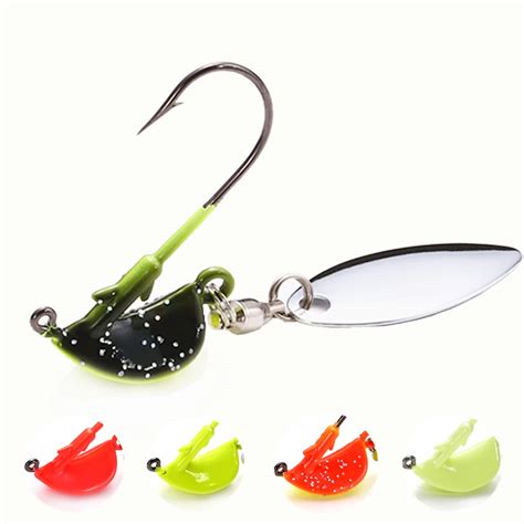 Shunmier Fishing Jig Head Hooks With Mustad Hooks 2pcs With Spin Lead