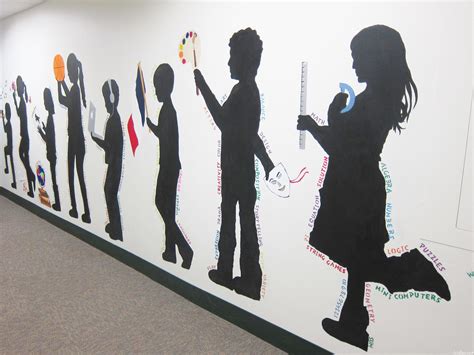 Our Silhouette Mural Is Finished School Murals School Wall Art