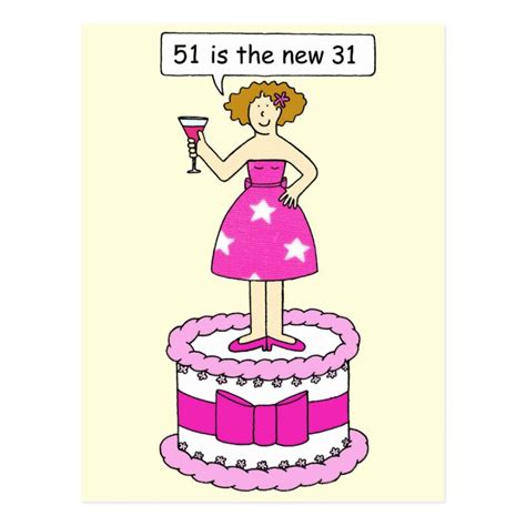 51st Birthday Humor 51 Is The New 31 Cartoon Postcard Uk