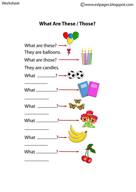 Esl Pages: This/That/These/Those Worksheets