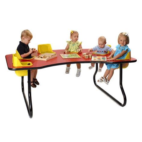 Baby Toddler Six Seat Table Set High Chairs And Feeding Toddler Table