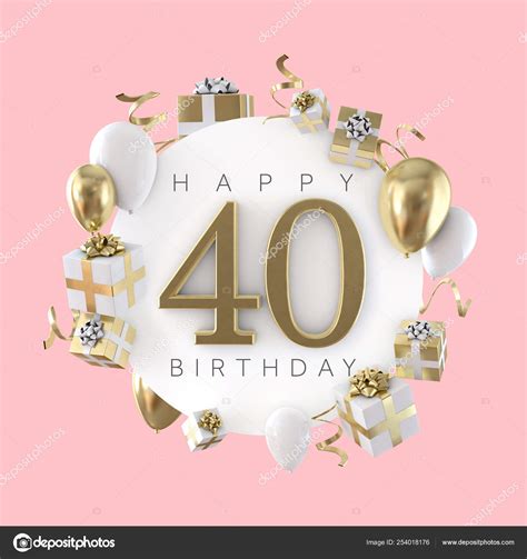 Gelukkige 40ste Verjaardag Partij Samenstelling Met Ballonnen En