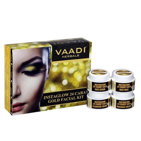 Buy Vaadi Herbals Gold Facial Kit 24 Carat Gold Leaves Marigold