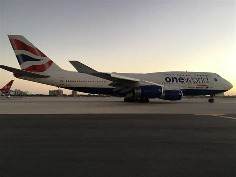British Airwaysoneworld Boeing 747 400 Taxiing Out At Dusk Aviation